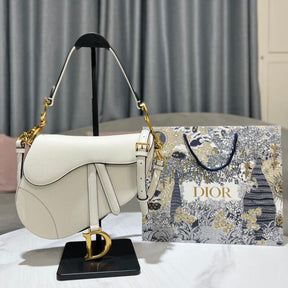 Dior Saddle White Bag