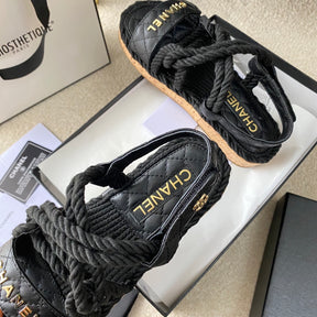 Chanel Woven Velcro Sandals