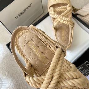 Chanel Woven Velcro Sandals