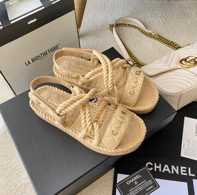 Chanel Woven Velcro Sandals