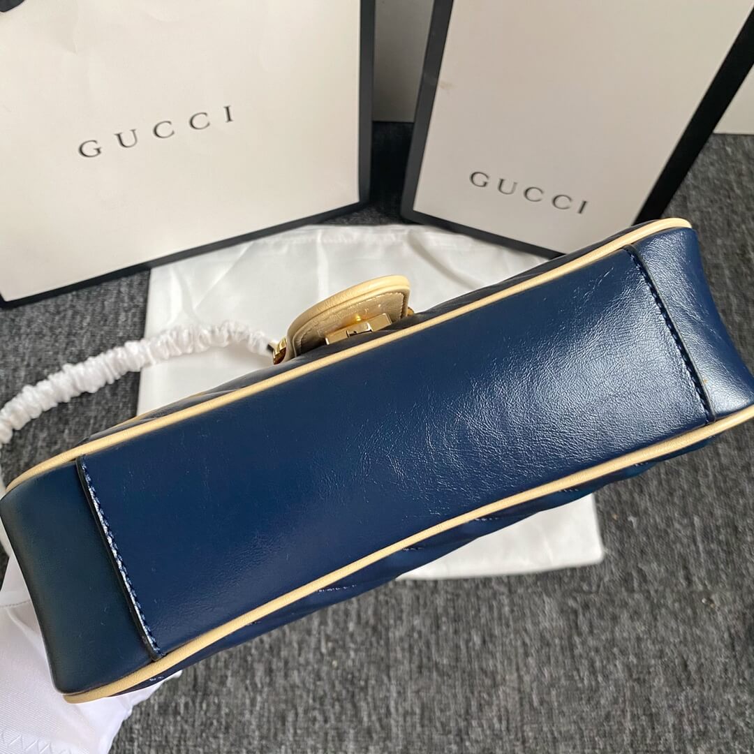 GG Marmont Medium New Blue and Red Color Bag