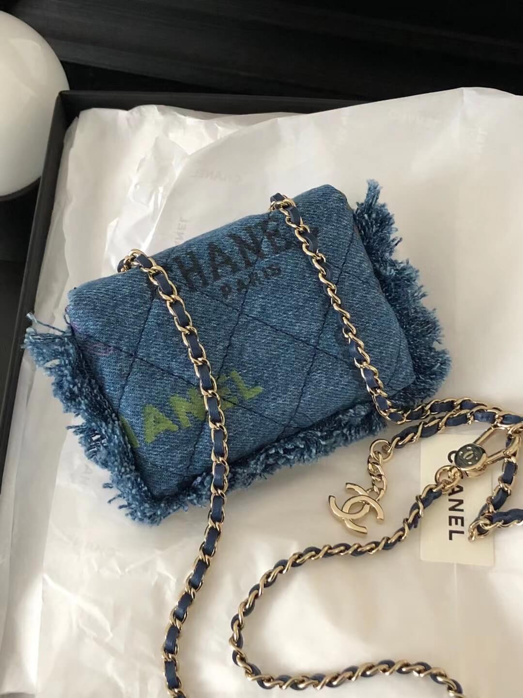 Chanel Graffiti Denim Pocket Back Bag