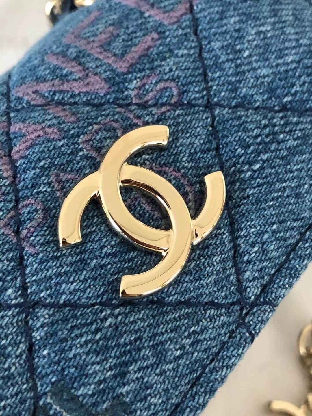 Chanel Graffiti Denim Pocket Back Bag