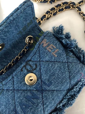 Chanel Graffiti Denim Pocket Back Bag