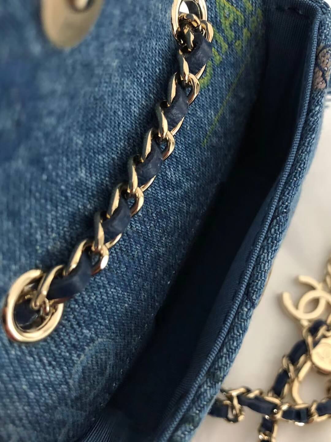 Chanel Graffiti Denim Pocket Back Bag