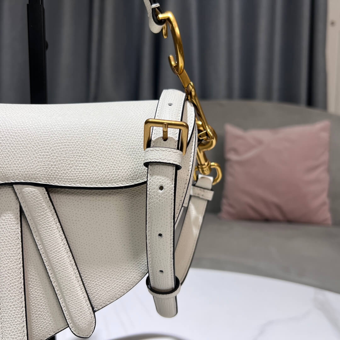 Dior Saddle White Bag