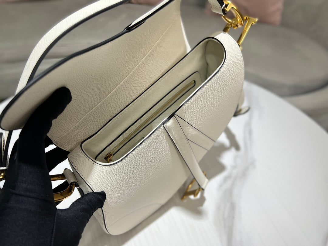 Dior Saddle White Bag