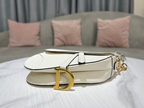 Dior Saddle White Bag