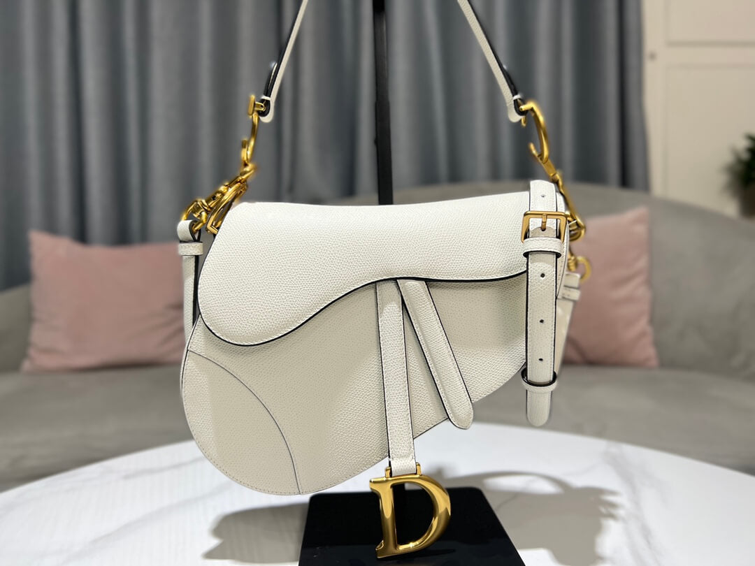 Dior Saddle White Bag