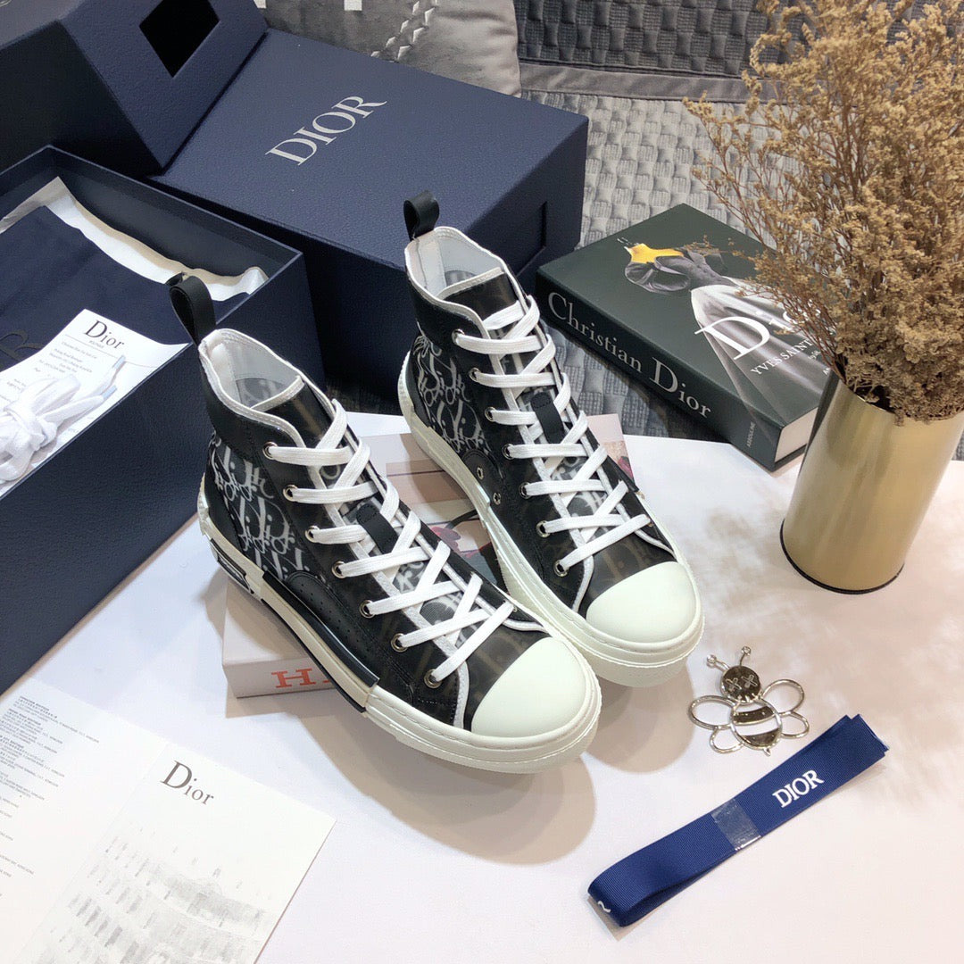 Dior High Top Sneakers White and Black